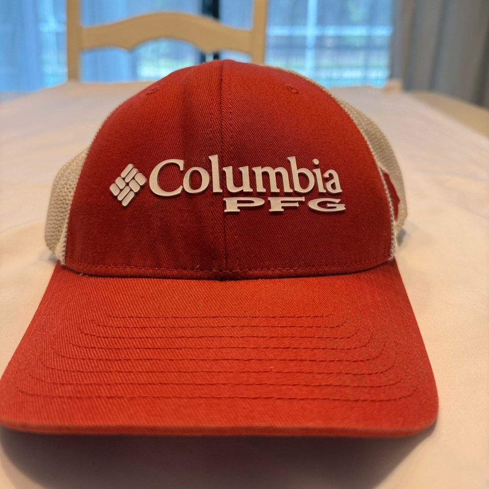 Columbia PFG Logo™ Mesh Ball Cap in Red